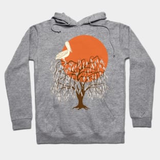 pelican on the willow tree in the sunset Hoodie